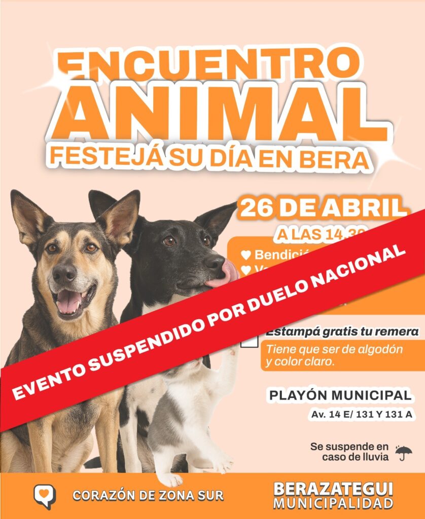 SE SUSPENDIÓ EL FESTEJO POR EL DÍA DEL ANIMAL EN BERAZATEGUI