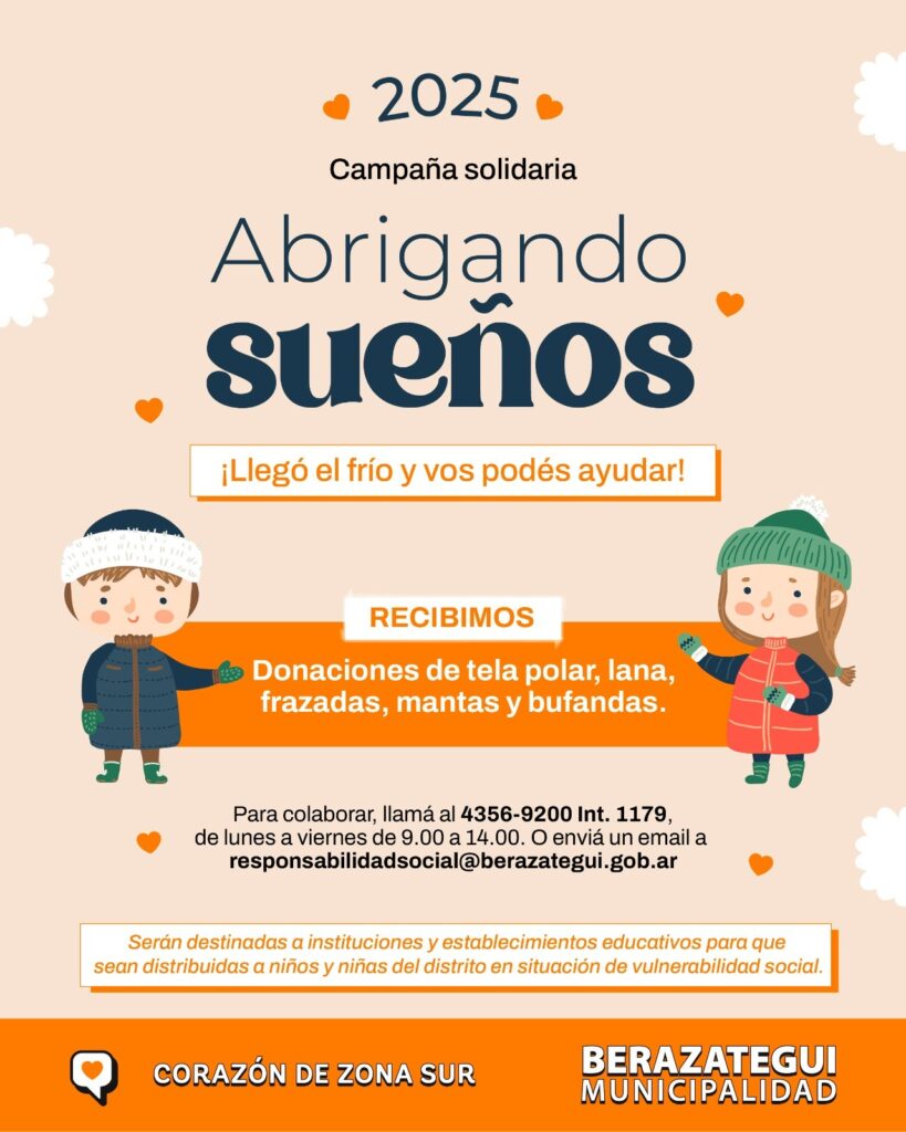 COMENZÓ UNA NUEVA EDICIÓN DE LA CAMPAÑA ABRIGANDO SUEÑOS