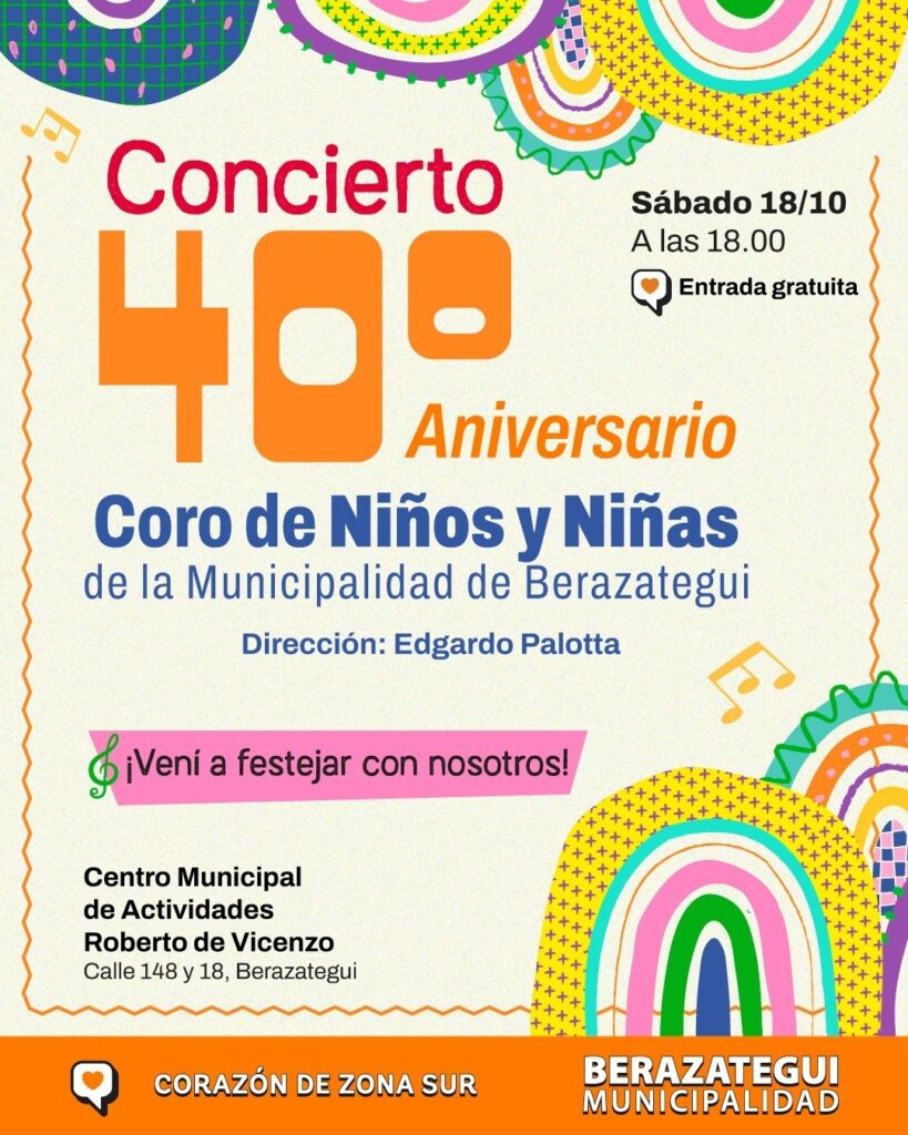 EL CORO MUNICIPAL DE NIÑOS Y NIÑAS CELEBRA SU 40° ANIVERSARIO
