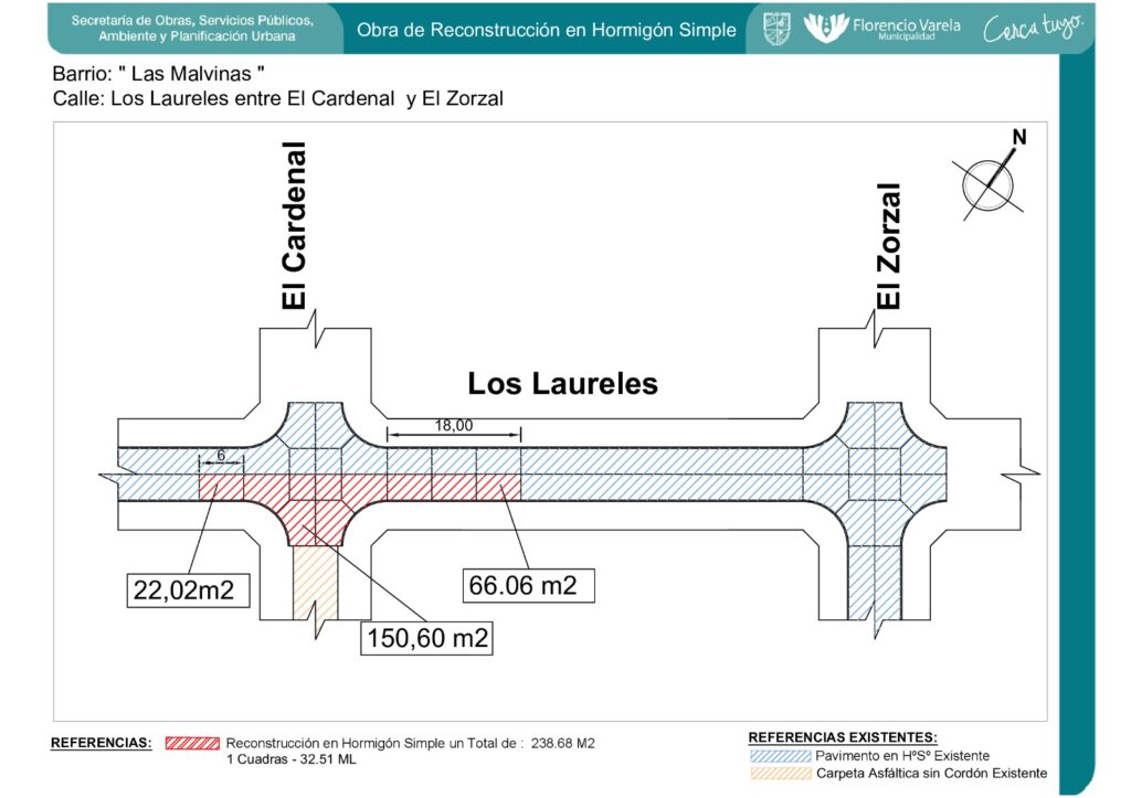 VARELA: LABORES DE REPAVIMENTACIÓN EN LAS MALVINAS
