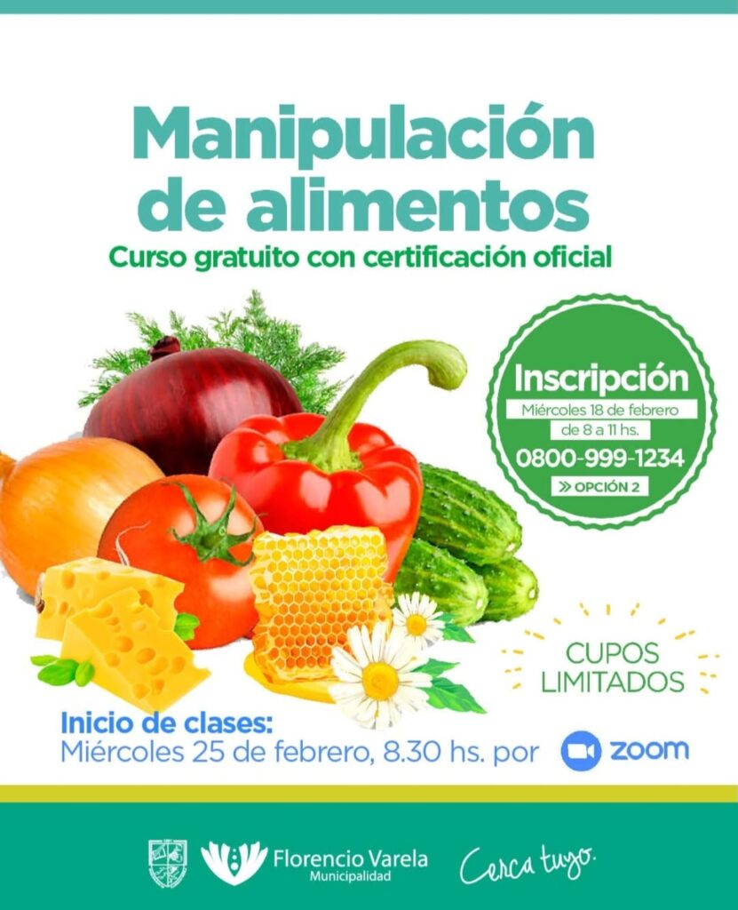 NUEVA FECHA DE INSCRIPCIÓN AL CURSO GRATUITO SOBRE MANIPULACIÓN DE ALIMENTOS